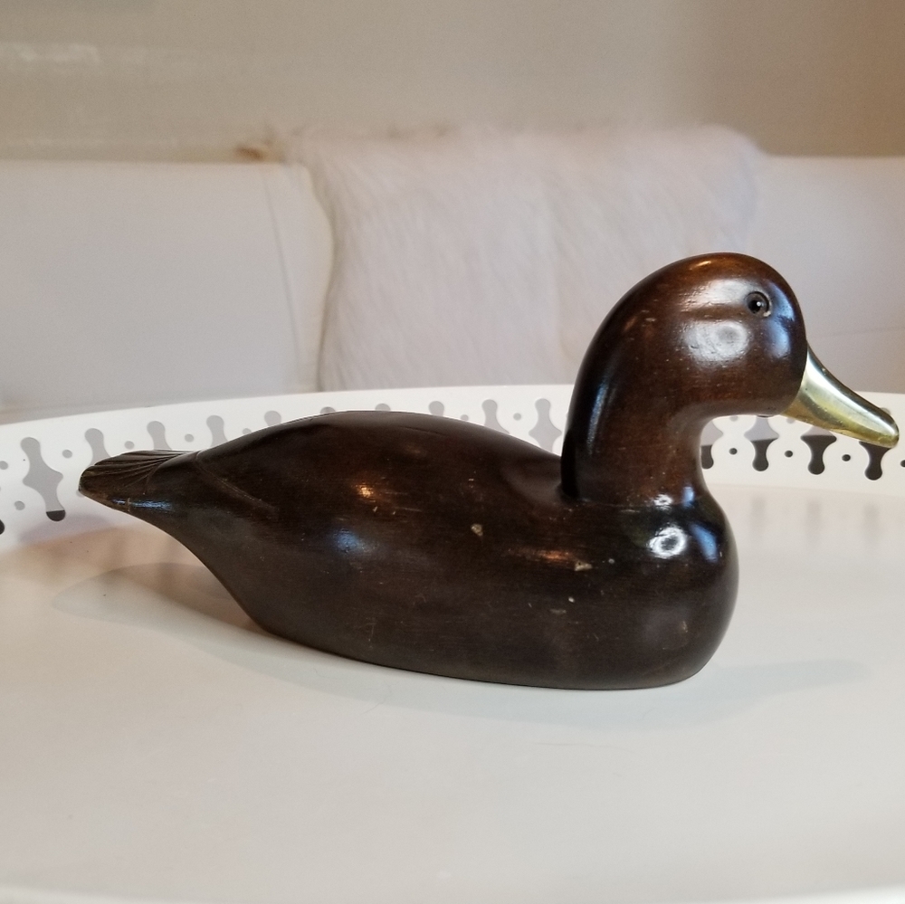 Vintage Wood Duck with Solid Brass Beak